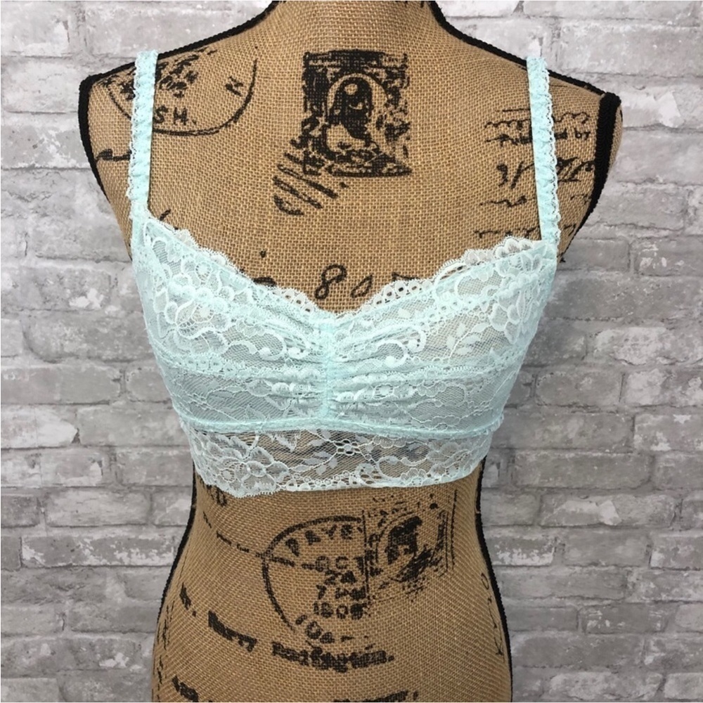 Shop The Trends Lace Bralette in Light Blue